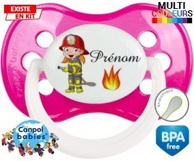 Pompier flamme + prénom: Sucette Anatomique-su7.fr