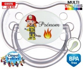 Pompier flamme + prénom: Sucette Anatomique-su7.fr