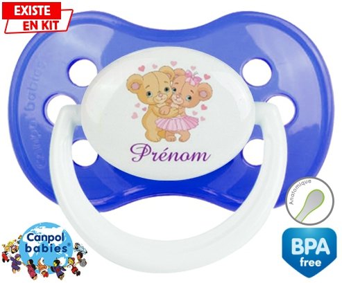 Ourson câlin + prénom: Sucette Anatomique-su7.fr