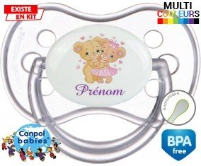 Ourson câlin + prénom: Sucette Anatomique-su7.fr