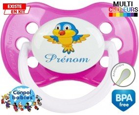 Oiseau bleu style1 + prénom: Sucette Anatomique-su7.fr