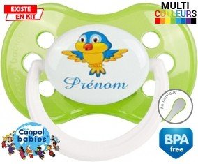 Oiseau bleu style1 + prénom: Sucette Anatomique-su7.fr