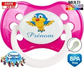 Oiseau bleu style1 + prénom: Sucette Anatomique-su7.fr