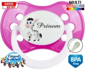 Zèbre style1 + prénom: Sucette Anatomique-su7.fr