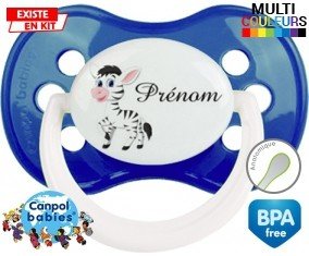 Tetine Zèbre style1 + prénom embout Anatomique