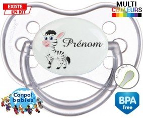 Zèbre style1 + prénom: Sucette Anatomique-su7.fr