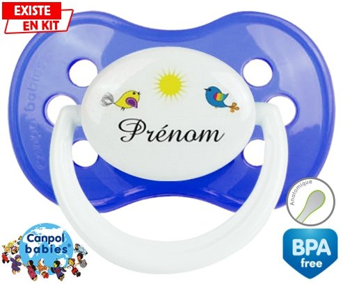 Oiseau et soleil + prénom: Sucette Anatomique-su7.fr