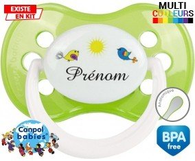 Oiseau et soleil + prénom: Sucette Anatomique-su7.fr