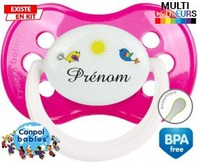 Oiseau et soleil + prénom : Sucette Anatomique