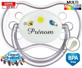 Oiseau et soleil + prénom: Sucette Anatomique-su7.fr