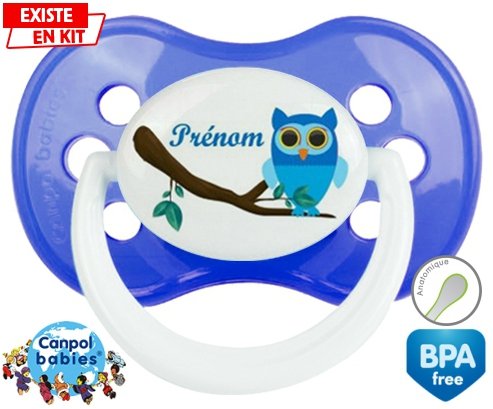 Hibou style1 + prénom: Sucette Anatomique-su7.fr