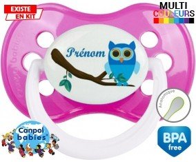 Hibou style1 + prénom: Sucette Anatomique-su7.fr