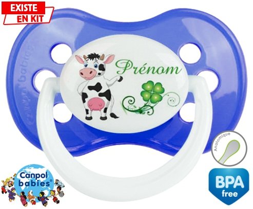 Vache et trèfle + prénom: Sucette Anatomique-su7.fr