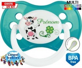 Vache et trèfle + prénom : Sucette Anatomique