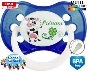 Vache et trèfle + prénom: Sucette Anatomique-su7.fr