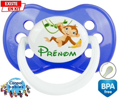 Singe style1 + prénom: Sucette Anatomique-su7.fr