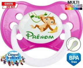 Singe style1 + prénom: Sucette Anatomique-su7.fr