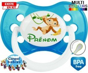 Singe style1 + prénom: Sucette Anatomique-su7.fr