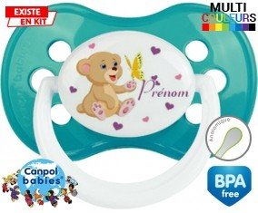 Ours papillon + prénom : Tétine Anatomique