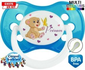 Ours papillon + prénom: Sucette Anatomique-su7.fr