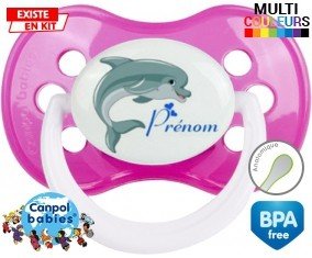 Dauphin + prénom: Sucette Anatomique-su7.fr