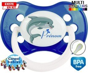 Dauphin + prénom: Sucette Anatomique-su7.fr