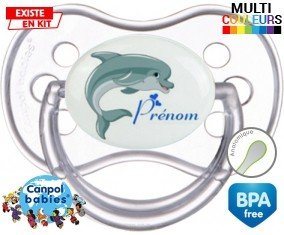 Dauphin + prénom: Sucette Anatomique-su7.fr