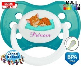 Chat dodo + prénom: Sucette Anatomique-su7.fr