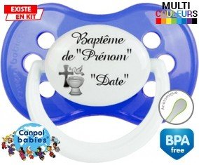 Baptême + prénom : Sucette Anatomique personnalisée