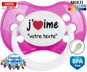J'aime style2 + prénom: Sucette Anatomique-su7.fr