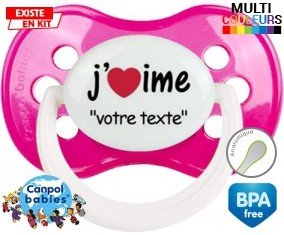 J'aime style2 + prénom: Sucette Anatomique-su7.fr