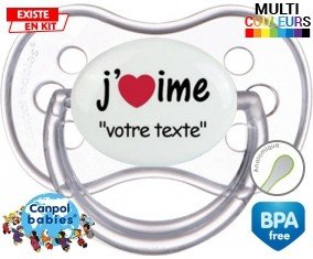 J'aime style2 + prénom: Sucette Anatomique-su7.fr