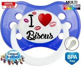 I love les bisous : Sucette Anatomique personnalisée