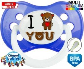 I love you ours : Sucette Anatomique personnalisée