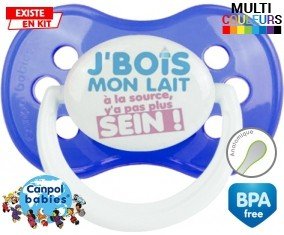 Je bois mon lait à la source style2 : Sucette Anatomique personnalisée