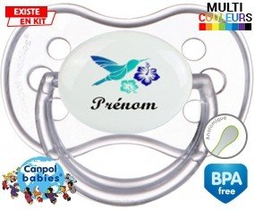 Oiseau et fleur (garçon) + prénom: Sucette Anatomique-su7.fr