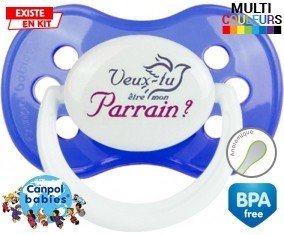 Tetine Veux-tu être mon parrain? Style3 embout Anatomique personnalisée