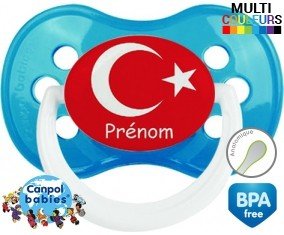 Drapeau turquie + prénom: Sucette Anatomique-su7.fr