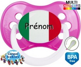 Drapeau italie + prénom: Sucette Anatomique-su7.fr