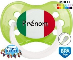 Drapeau italie + prénom: Sucette Anatomique-su7.fr