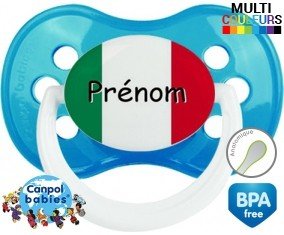 Drapeau italie + prénom: Sucette Anatomique-su7.fr