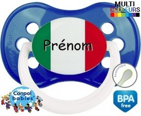 Drapeau italie + prénom: Sucette Anatomique-su7.fr