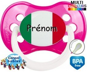 Drapeau italie + prénom: Sucette Anatomique-su7.fr