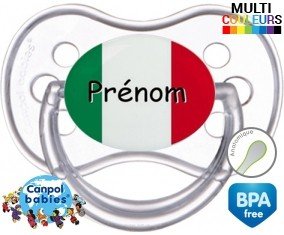 Drapeau italie + prénom: Sucette Anatomique-su7.fr