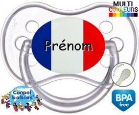 Drapeau france + prénom: Sucette Anatomique-su7.fr