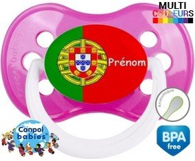 Drapeau portugal + prénom: Sucette Anatomique-su7.fr