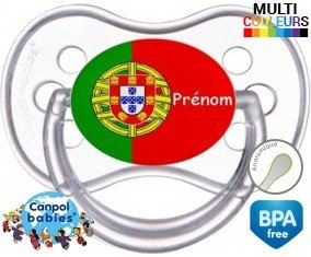 Drapeau portugal + prénom: Sucette Anatomique-su7.fr