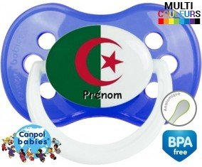 Drapeau algérie + prénom : Tétine Anatomique personnalisée