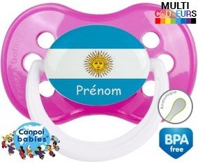 Drapeau argentine + prénom: Sucette Anatomique-su7.fr