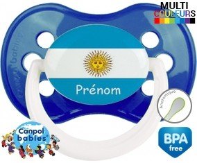 Drapeau argentine + prénom: Sucette Anatomique-su7.fr